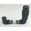 Greened House Kiev Anthracite Designer Corner Thermostatic Radiator & Towel