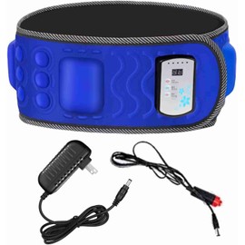 CNSZKYX Electric Massage Belt Vibration Fitness Belt Abdominal Waist Training Massage Instrument X5 Times Vibration Massage Instrument for Men and Women (US Plug (Plug in))