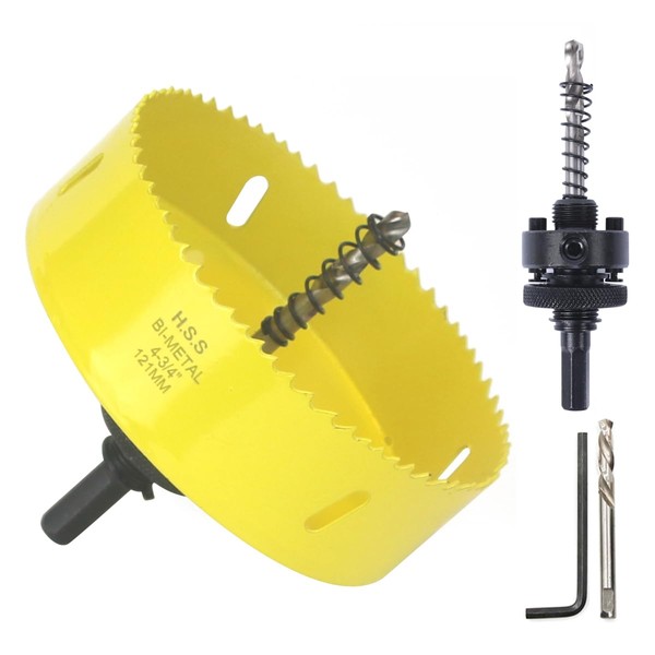JIECHENG 4-3/4 inch Hole Saw for Wood,Soft Metal,Drywall,Plasterboard and Plywood,121mm