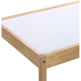 Pemberly Row 3-Piece Wood Dry Erase Kids Table & Chair Set in Natural