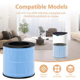 MJ003HD HEPA Replacement Filter Compatible with POMORON MJ003HD Air-Purifiers,4-Stage Filtration MJ003HD HEPA Filter, 2 * MJ003HD HEPA Filter ＆ 10 * Aroma pad