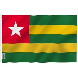 Anley Fly Breeze 3x5 Feet Togo Flag - Vivid Color and Fade Proof - Canvas Header and Double Stitched - Togolese Republic Flags Polyester with Brass Grommets 3 X 5 Ft
