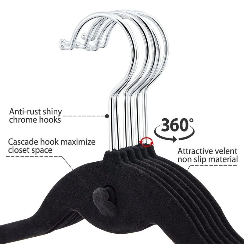 Faboer Velvet Hangers 100 Pack - Non-Slip Clothes Hangers with