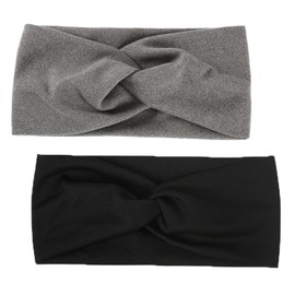 YANYULI Wide Hair Band, Set of 2 Colors, Hair Band, Hair Turban, Hair Accessory, Women's, Soft, Stretchy, Quick Drying, Water Absorbent, Stylish, Cute, Face Washing, Bath, Yoga, Makeup, Sports,