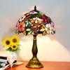 FUMAT Bedside Table Lamp LED E26 Bulb Tiffany Stained Glass