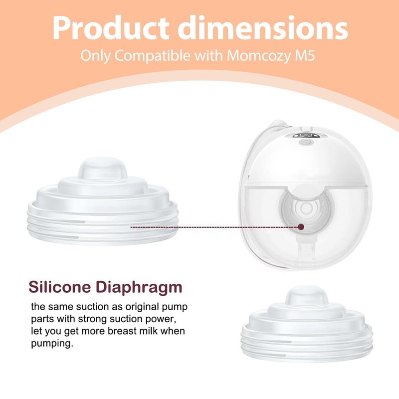 HQRKOTM 6 Silikonmembranen für Momcozy M5, Stillzubehör, M5 Milchpumpe Ersatzteile