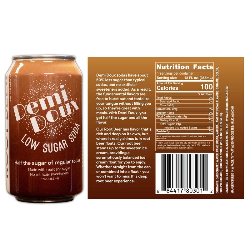 Demi Doux Low Sugar Soda - Low Sugar Soft Drink,