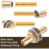 1/4" Brass Hose Barb Thru-Bulk Bulkhead Fitting,Straight Hex Union Fitting