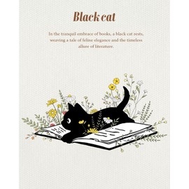 Miss Adola Aesthetic Canvas Tote Bag - Pouch Bag for Women Girls Cotton Cloth Tote Bag with External & Inner Pocket for Shopping, Gym, Work, Travel, Vacation, BlackCat