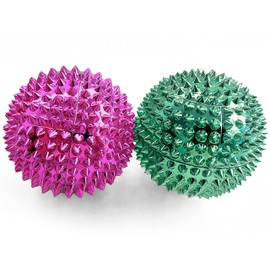 2 x DBT Skills Hedgehog Ball Magnetic High Stress Acupressure Ball for Stress Relief or Massage Against Tension and for More Mobility and Concentration (Pink/Green)