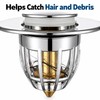 Pop-Up Bathroom Sink Drain Stopper with Hair Catcher Filter, Push-Button