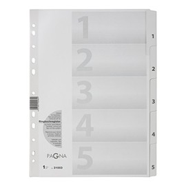 Pagna 31003 8 Index 1-5 A4 Pack of 5 White