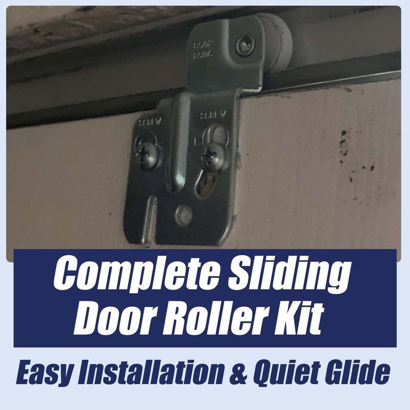 Top-Hung Sliding Door Hardware Wardrobe Roller Kit,Includes 4 Roller Wheels