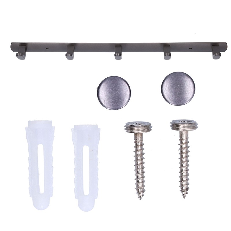 45cm Row Hook Wall Mount Aluminium Alloy Coat Towel Hook