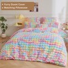 2 PCS Fluffy Bubble Faux Rabbit Fur Duvet Cover Set