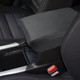 INTGET Car Console Cover for 2020 2021 2022 Honda CRV Accessories 2017 2018 2019 Leather Armrest Cover Arm Rest Box Lid Seat Protector for 2021 Honda CR-V Center Console Cover (Black Leather)