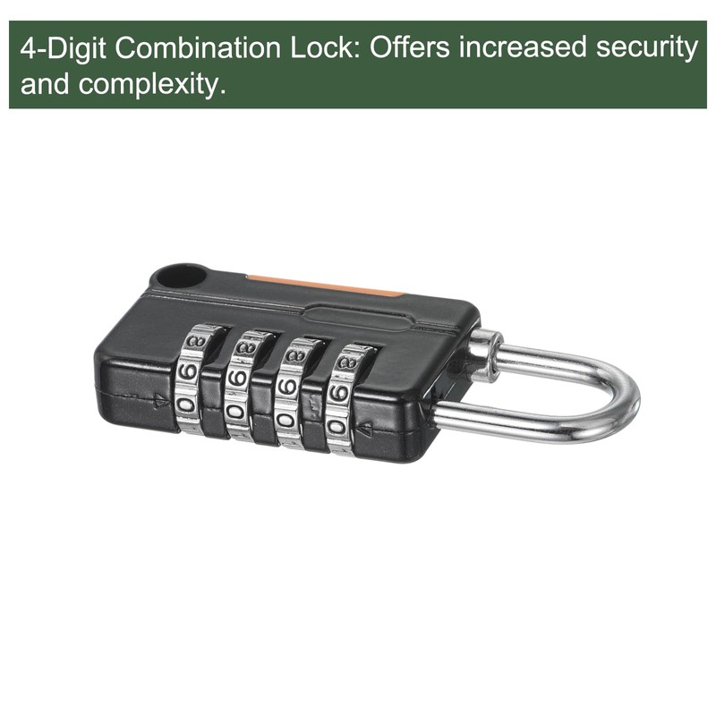 YOKIVE 1 Set 4 Digit Combination Lock with Security Cables,