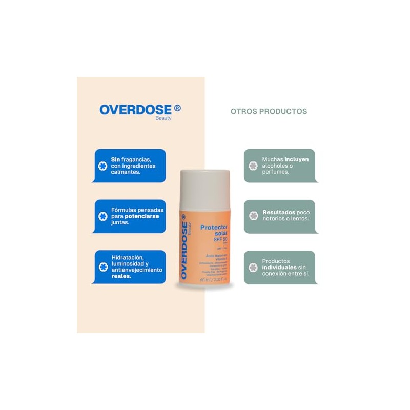 OVERDOSE | Protector solar facial con color | Protección UV