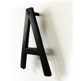 NACH Floating House Numbers, 6 inch Aluminum Black House Numbers for Outside - Letter A, Address Letters with Mounting Hardware