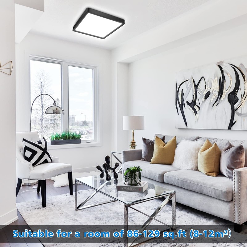 Defurhome LED Ceiling Light,18W 1500LM,100W Equivalent,5000K Daylight White,Waterproof IP54,Flush Mount,