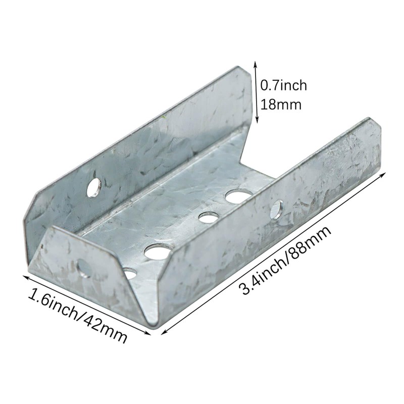 Qlvily Fence Bracket 8 Packs, Galvanized 2x4 Brackets for Wood