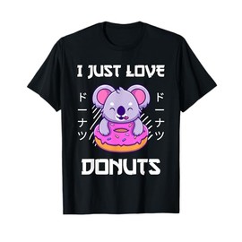 Kawaii Koala Eats Donuts I Just Love Donuts Japanese Style T-Shirt