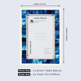Handicrafts Home Picture Photo Frame Mosaic Art Inspired Vintage Wall Décor Frames Decoration Murale 4X6 Blue