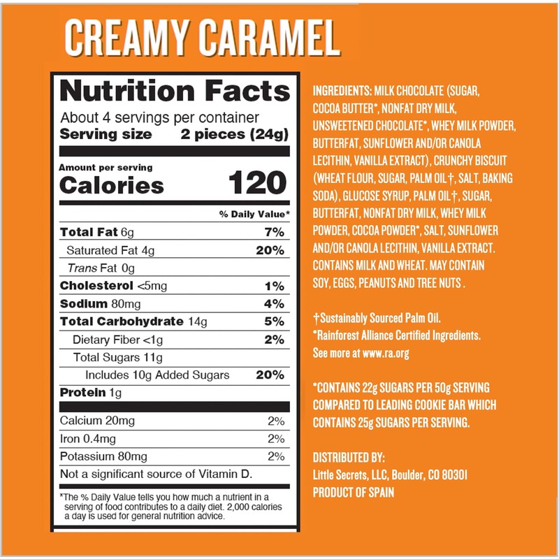 Little Secrets Milk Chocolate Caramel Cookie Bars | 8 Minis