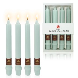 Taper Candles 4 PCS Vanilla Cream Scented Candles 8 Inch Long Candlesticks for Wedding Festiva Dinner Decorcolor: Light Blue, size: 10inch