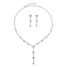 AN SHU Heart Shape Zirconia Necklace for Weddings, Weddings, Parties, Metal Cubic Zirconia, Zirconia