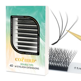 COZBIRD 4d ww Eyelash Extensions Accessories, W 8d Ready Fans (Double 4d) Mega Volume Eyelash Fans, Self-Fanning Natural Artificial Eyelash Extension (Thickness 0.07 mm, D Curl 8-12 mm Mix)