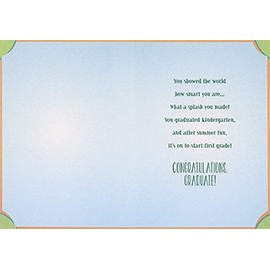 Designer Greetings Cannonball : Grad Gown : Giraffe Swim Ring Kindergarten Graduation Congratulations Card