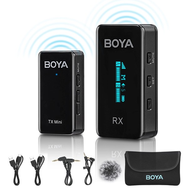 BOYA Wireless Lavalier Microphone System, BY-XM6-S1 Mini Ultra-Compact Wireless Lapel