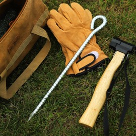 Heavy Duty Tent Stakes | Cast Iron Ground Stakes Canopy Spikes | Camping Ground Rope Nails, Wind-Proof Screw in Tent Pegs for Camping Hiking Traveling Picnic