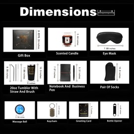 Birthday Gifts for Men, 11Pcs Gift Baskets for Men, Gifts for Men, Get Well Soon Gifts Basket, Unique Gift Ideas Gift Set for Dad Husband Brother Son Boyfriend Friend Male (Black)