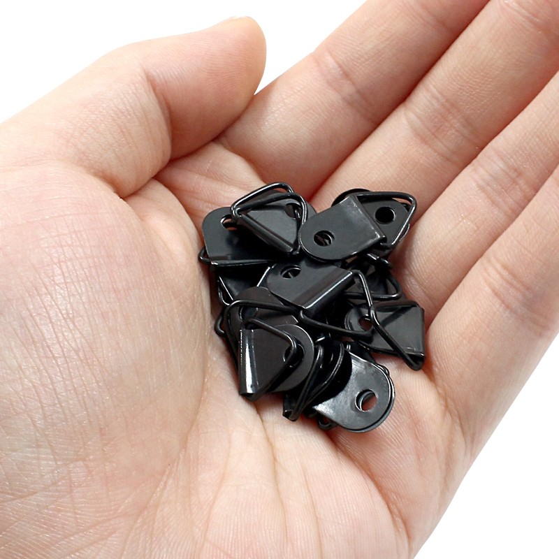 BokWin 100 Pcs Triangle Picture Hangers with Screws D Ring