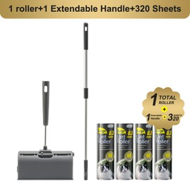 Fedicelly Fedicelly Lint Rollers Pet Hair Extra Sticky Floor with Long Handle,Large Cat Dog Hair Remover Laundry Clothes Carpet Furniture,6.3 inches Wider with 320 Sheets Giant Lint Remover Brush for Couch