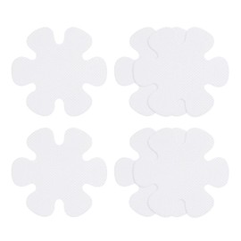sourcing map 6pcs Non Slip Bathtub Stickers Bath Shower Floor 3.15" Anti-Slip Sticker Tape Flower Style Decals for Bathroom Kitchen Bathtub Treads Stairs, White