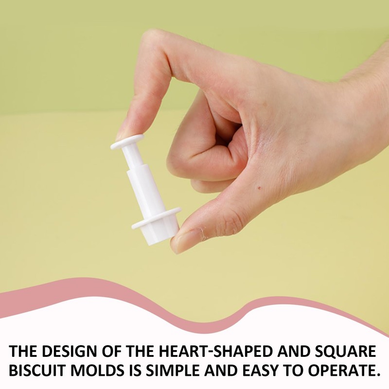 3 Heart Cookie Cutters, 3 Square Cookie Cutters, Heart Shaped