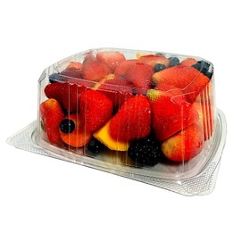 Koda Cup 32 oz. (Quart Size) RPET Clear Plastic Hinged Lid Deli Meal Prep Fruit Salad Display Food Storage Containers 100% BPA Free (Pack of 100)