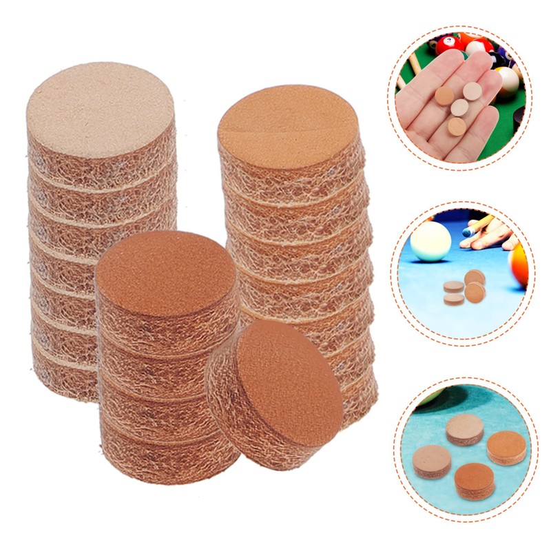 KOMBIUDA 20pcs Billiard Pool Stick Tips Leather Tips for Enhanced