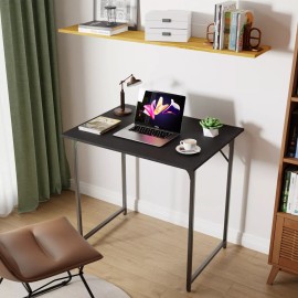 FDW 32 inch Computer Desk,Office Desk with Metal Frame,Modern Simple Style for Home - Black