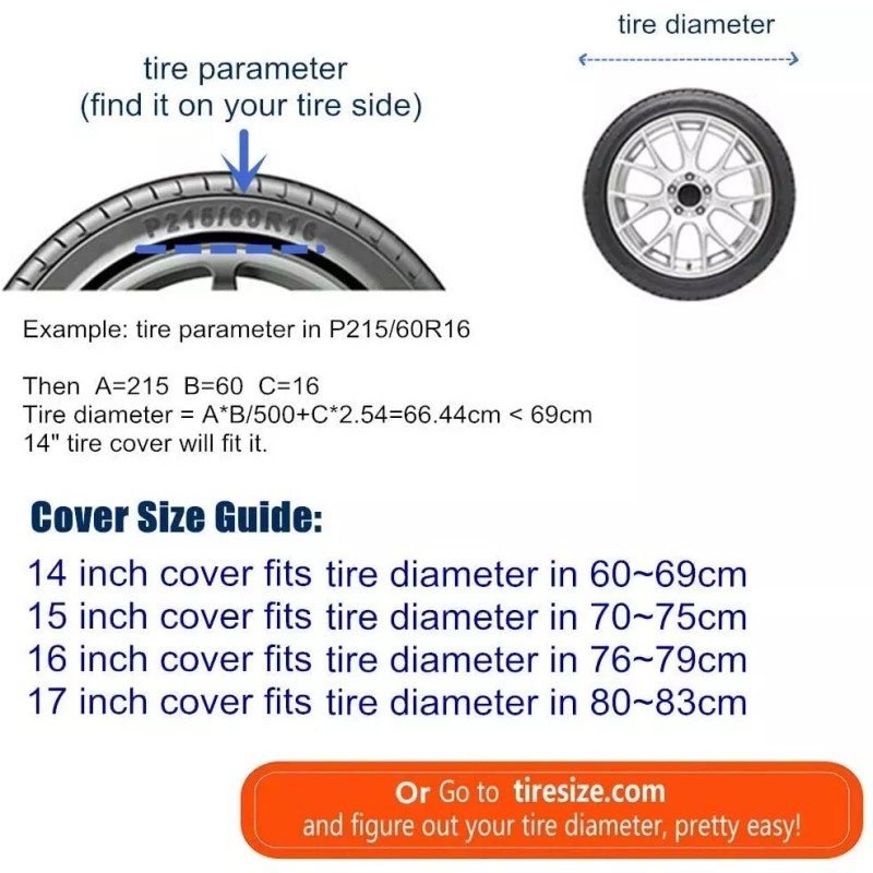 JMTBNO For TOYOTA RAV4 17" Wheel Spare Tire Tyre Covers