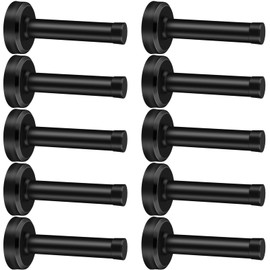 Milkary 10 Pack Door Stoppers, 3.5" Black Matte Door Stoppers for Bottom of Door, Heavy Duty 304 Stainless Steel Door Stopper with Rubber Tips Bumper Wall Protection Sound Dampening