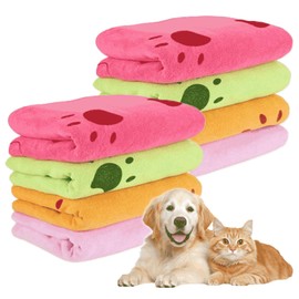 QTLCOHD 8 Pcs 55 x 28 Inches Dog Towels Absorbent Microfiber Dog Bath Drying Towel Pet Grooming Towels for Small Medium Large Dogs Cat Puppy Shower Cleaning Accessories (4 Colors)