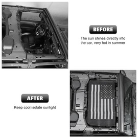 RT-TCZ Sun Shade Mesh Bikini Freedom Top Cover Sunshade Provides UV Sun Protection for Jeep Wrangler JL Unlimited 4 Door 2018-2024 Front & Rear,US Flag