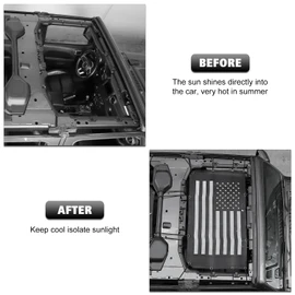 RT-TCZ Sun Shade Mesh Bikini Freedom Top Cover Sunshade Provides UV Sun Protection for Jeep Wrangler JL Unlimited 4 Door 2018-2024 Front & Rear,US Flag