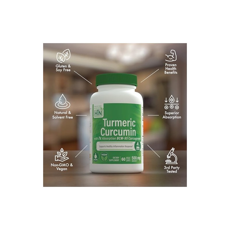 Health Tru Nutrition |Curcumin, 500 Mg, 60 Caps | Curcumina,