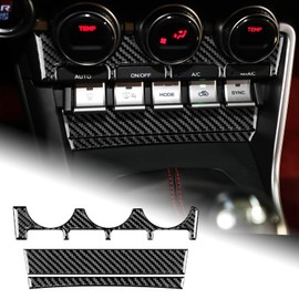 AIRSPEED for Subaru BRZ Toyota GR86 2021 2022 Center Console Panel Cover Air Condition Button Frame Carbon Fiber Sticker Interior Accessories, Black