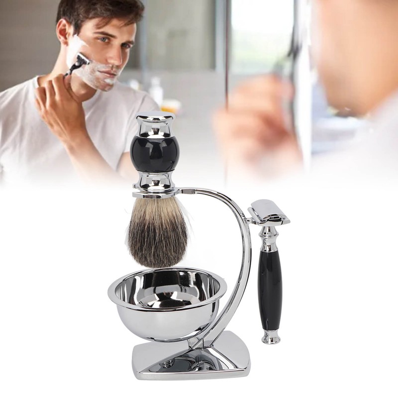 4 in 1 Soap Beard Brush Kits Brush Bowl Holder